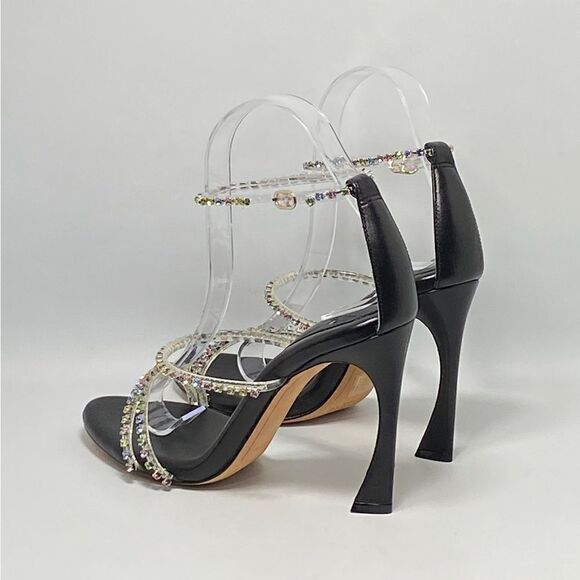 Alexandre Birman Dolores 100 Black & Sparkling Straps Sandal size 38 - Picture 6 of 12